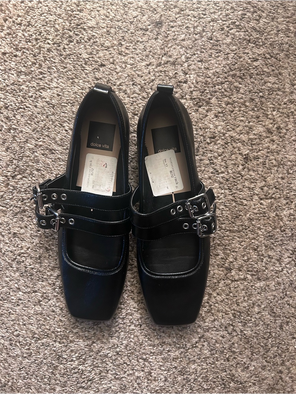 Dolce Vita Black Double-Buckle Loafers